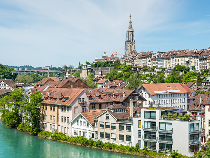 View of Bern old town over the Aare river - Switzerland.